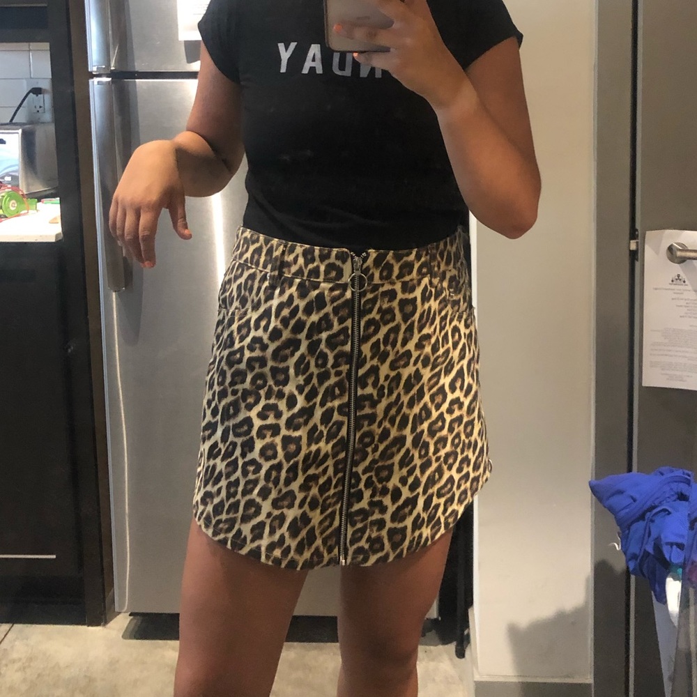 Cheetah Denim Skirt
